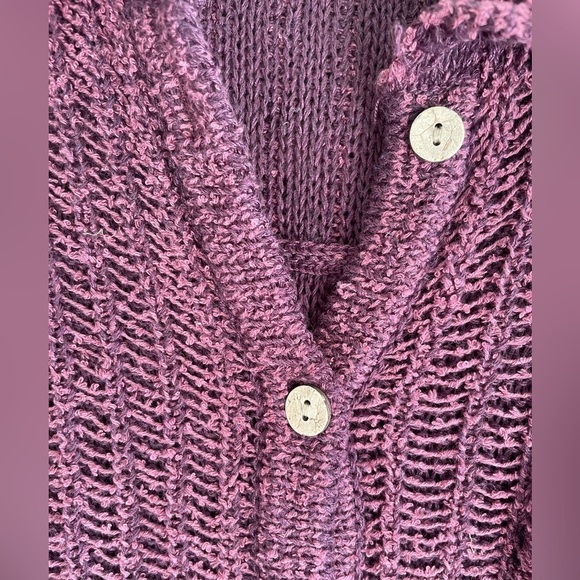 Free People FP BEACH Womens Sz S Button Front Cardigan Sweater Chunky Knit Brown - Picture 9 of 13